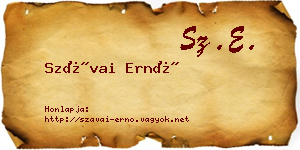 Szávai Ernő névjegykártya